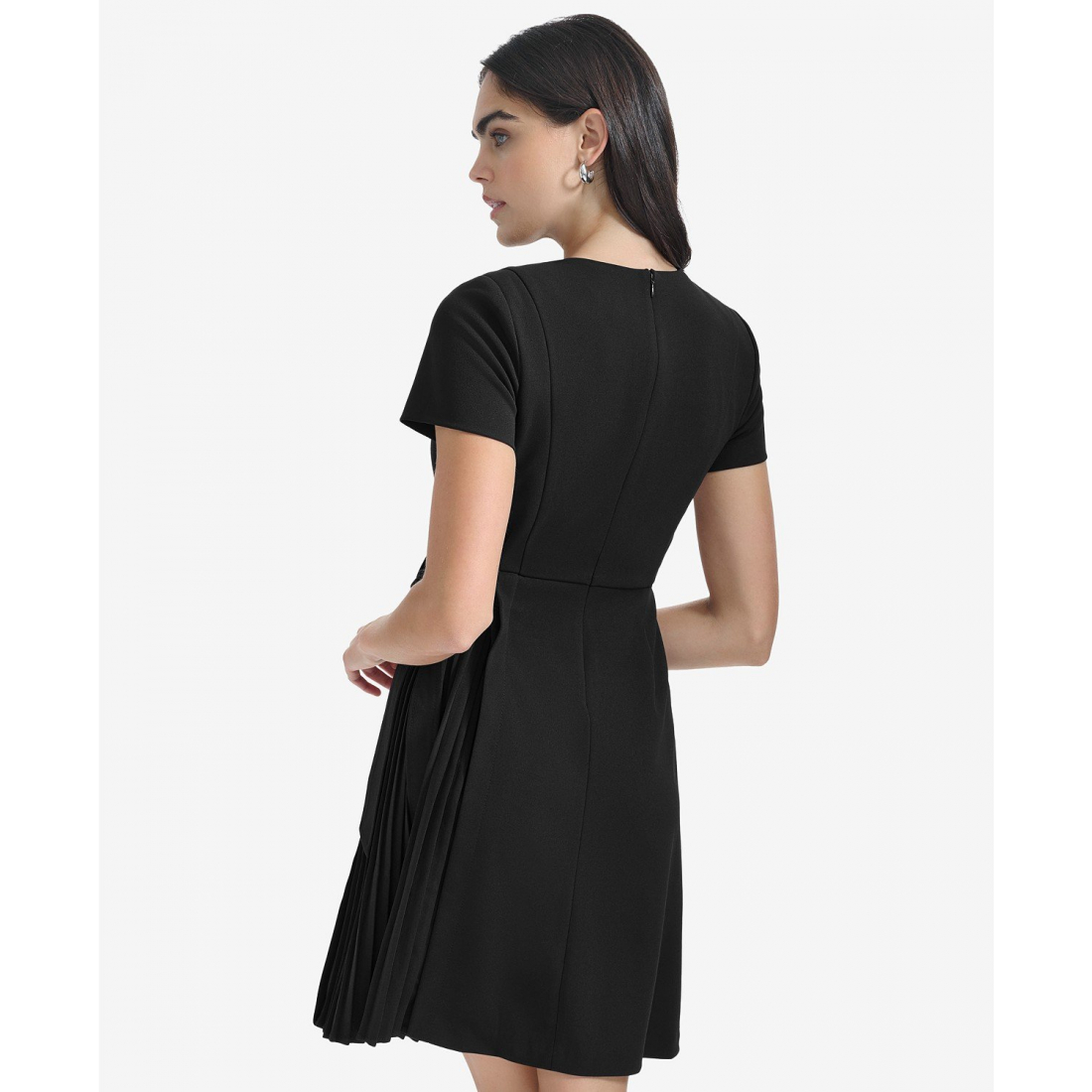'Short Sleeve Pleat Dress' pour Femmes