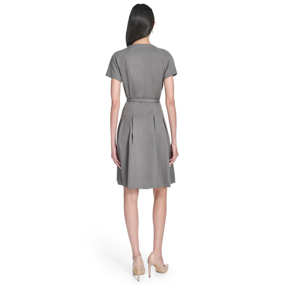 'Belted V-Neck Coat Dress' pour Femmes