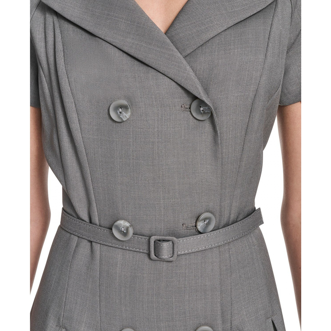 'Belted V-Neck Coat Dress' pour Femmes