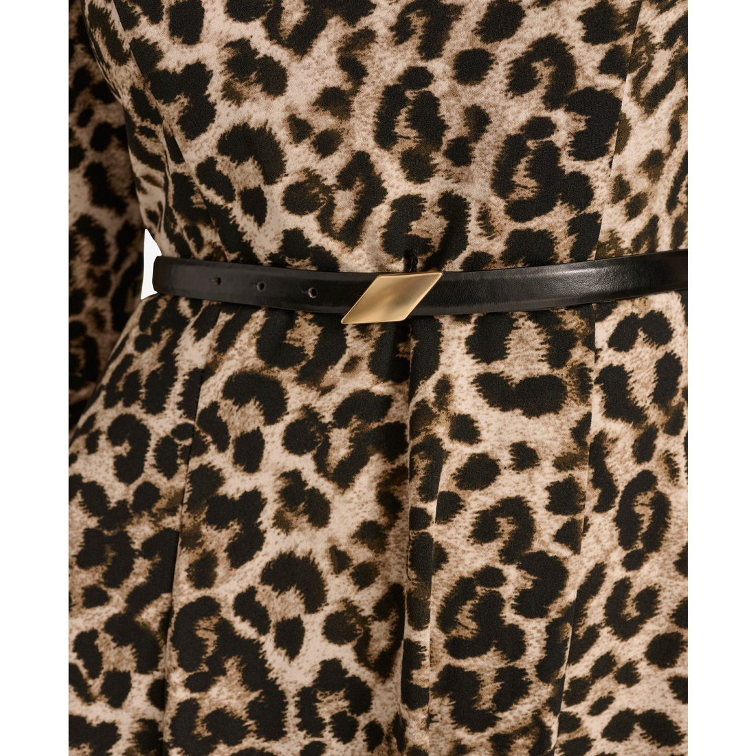 'Belted Animal Midi Dress' pour Femmes