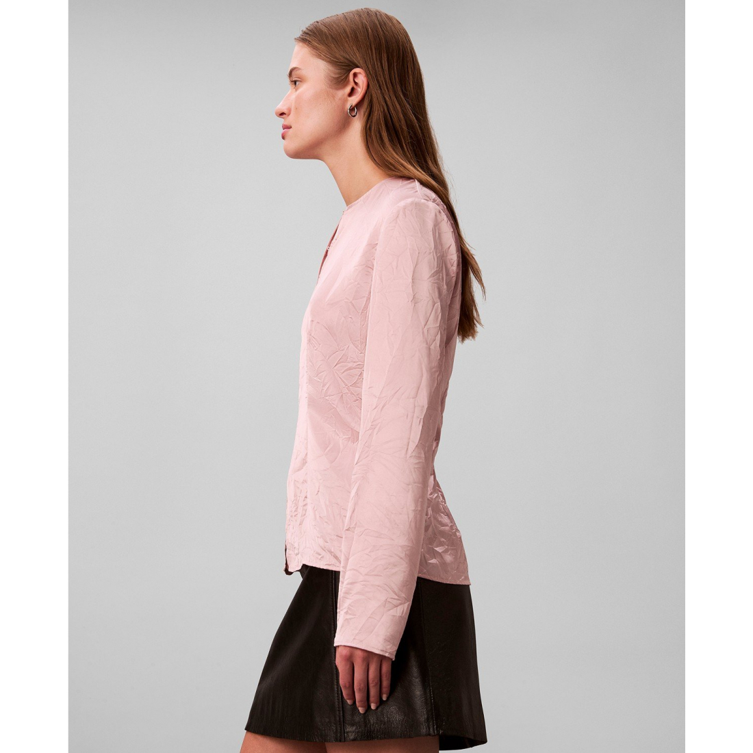 'Long Sleeve Button-Down Relaxed Top' pour Femmes