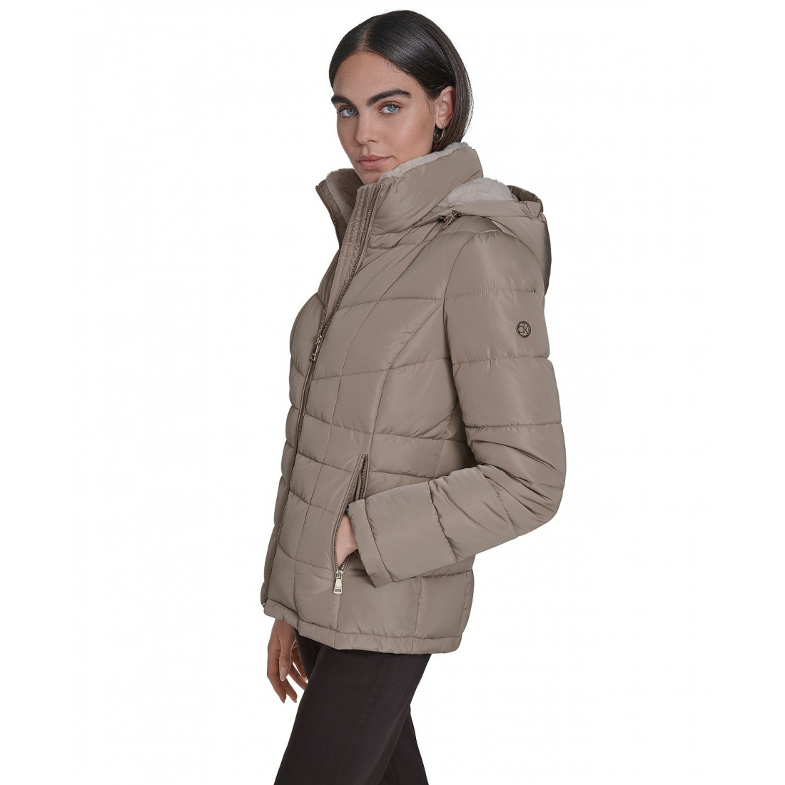 'Stand Collar Lined Puffer Jacket' pour Femmes