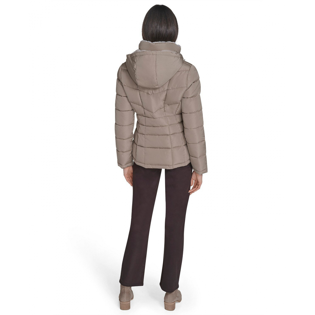 'Stand Collar Lined Puffer Jacket' pour Femmes