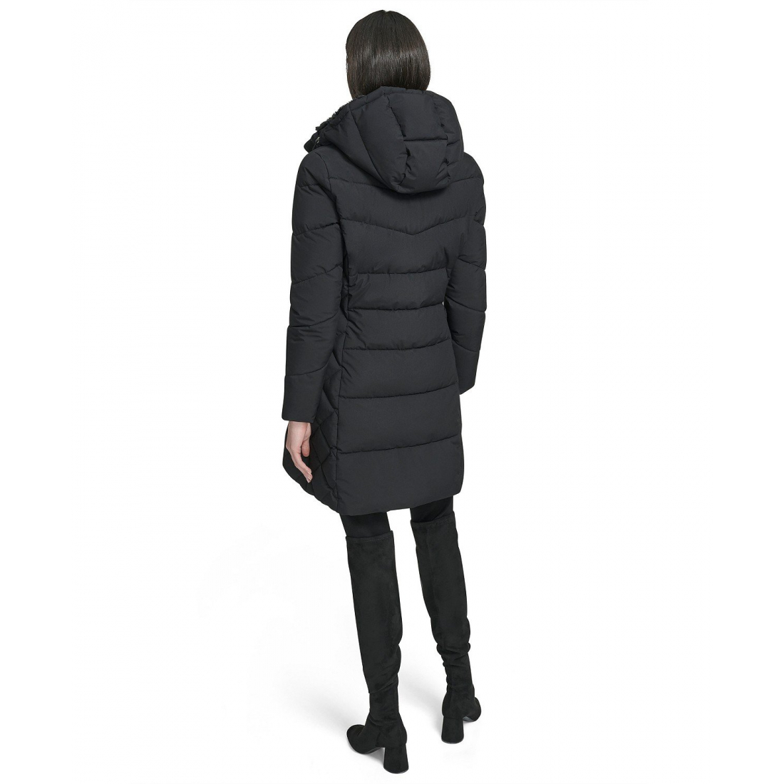 'Collar Hooded Puffer Coat' pour Femmes
