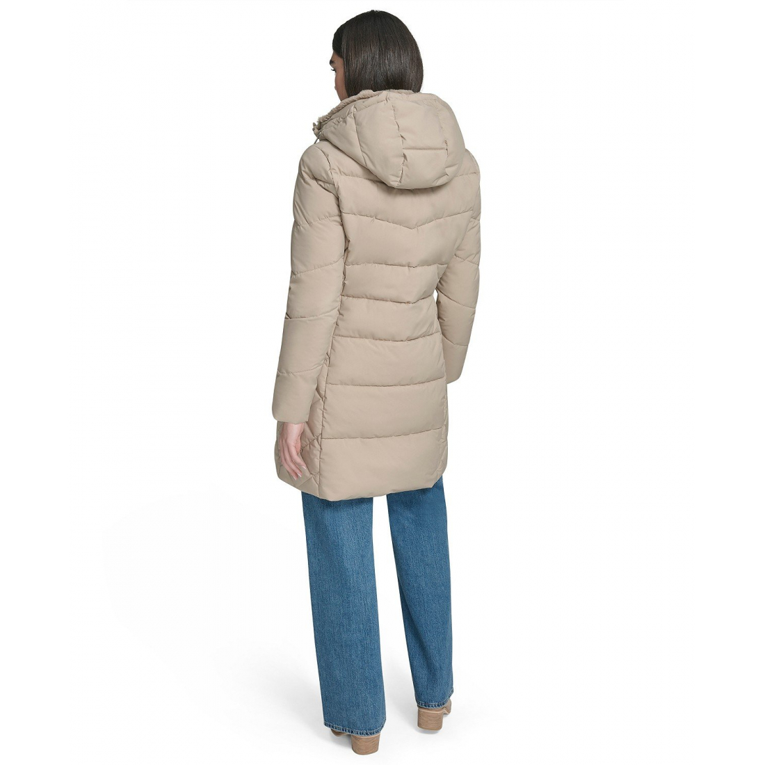 'Collar Hooded Puffer Coat' pour Femmes
