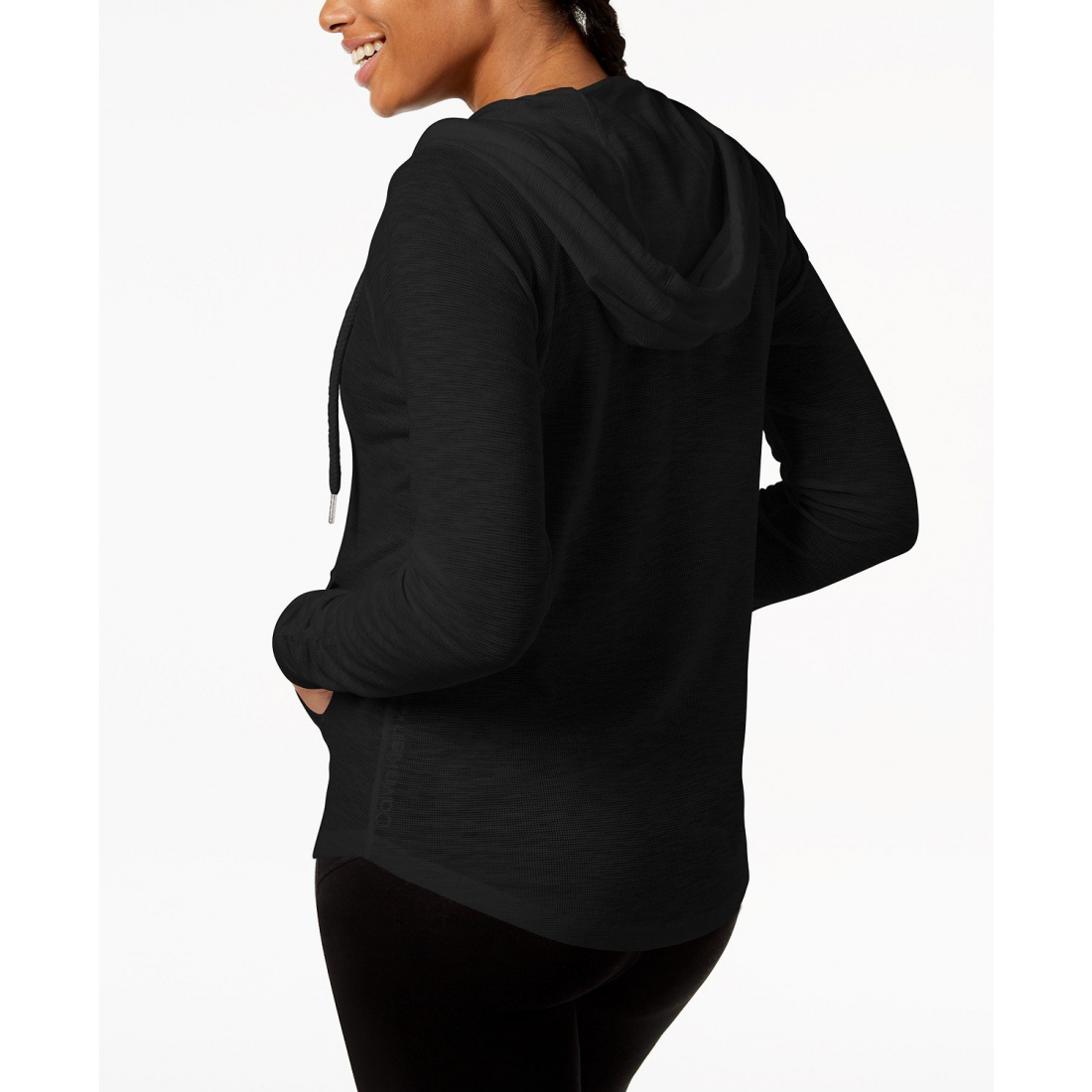 'Ruched-Sleeve Zip Hoodie' pour Femmes