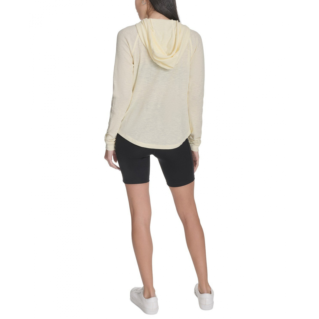 'Ruched-Sleeve Zip Hoodie' pour Femmes