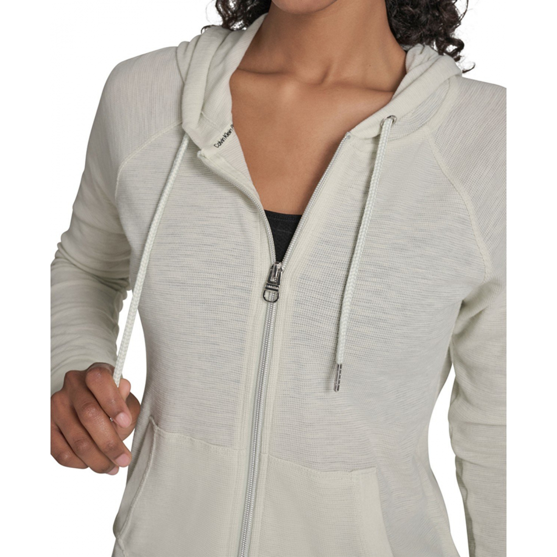 'Ruched-Sleeve Zip Hoodie' pour Femmes