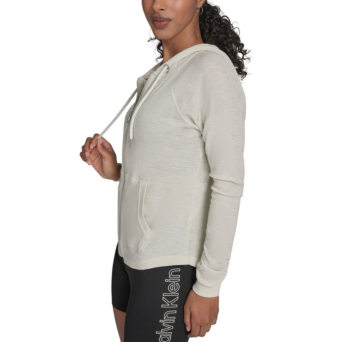 'Ruched-Sleeve Zip Hoodie' pour Femmes