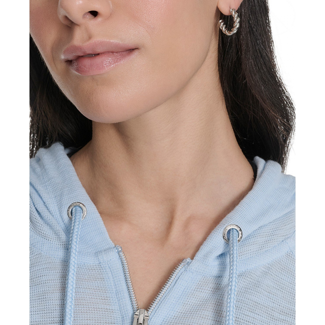 'Ruched-Sleeve Zip Hoodie' pour Femmes