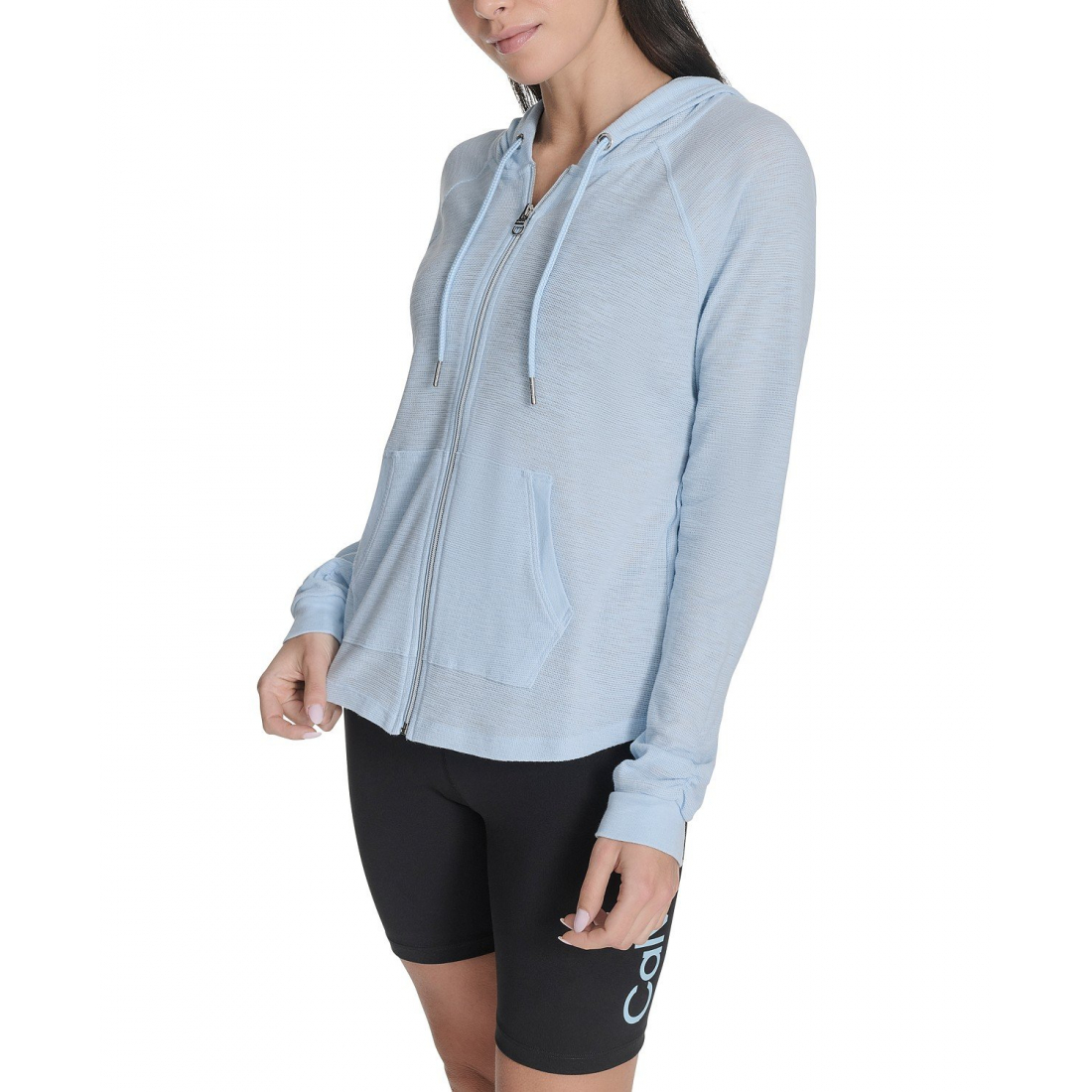 'Ruched-Sleeve Zip Hoodie' pour Femmes