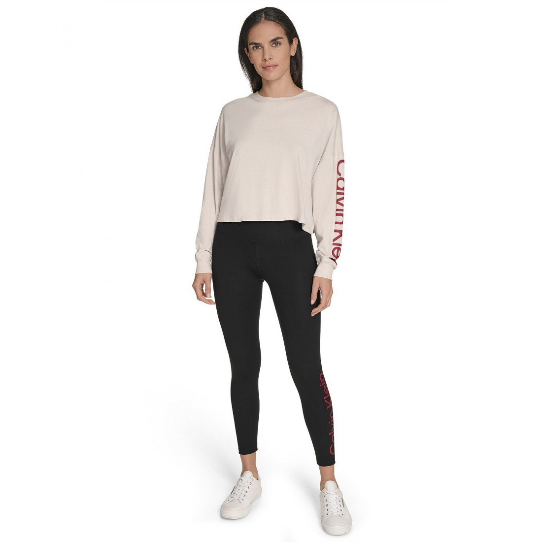 Women's 'Performance Logo Cropped Long-Sleeve Top'