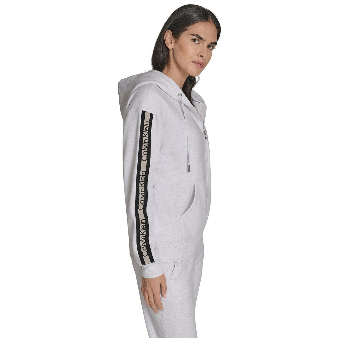 'Fleece Logo Tape Hoodie Jacket' pour Femmes