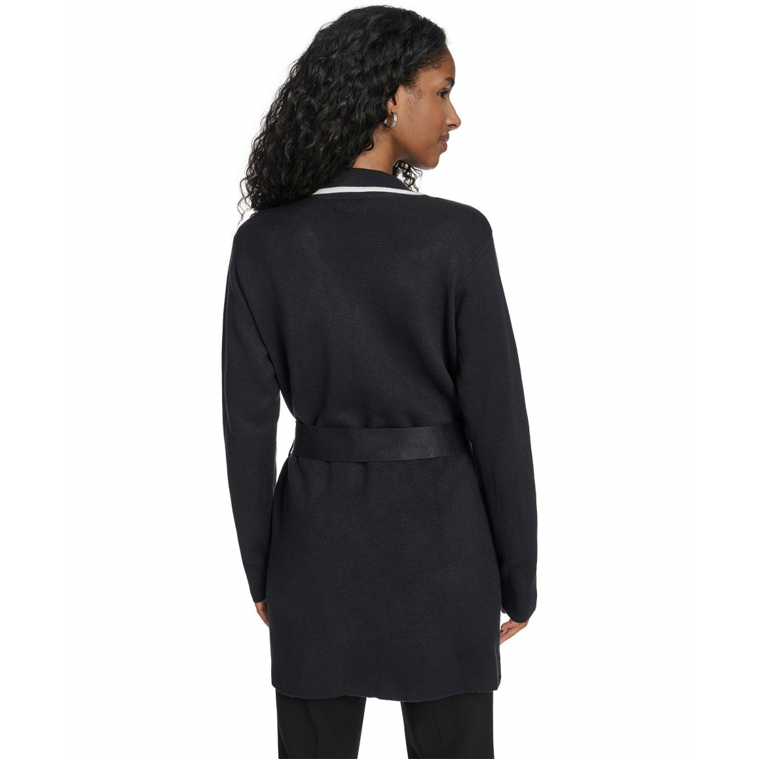 Women's 'Tie-Waist Contrast Collar Sweater'