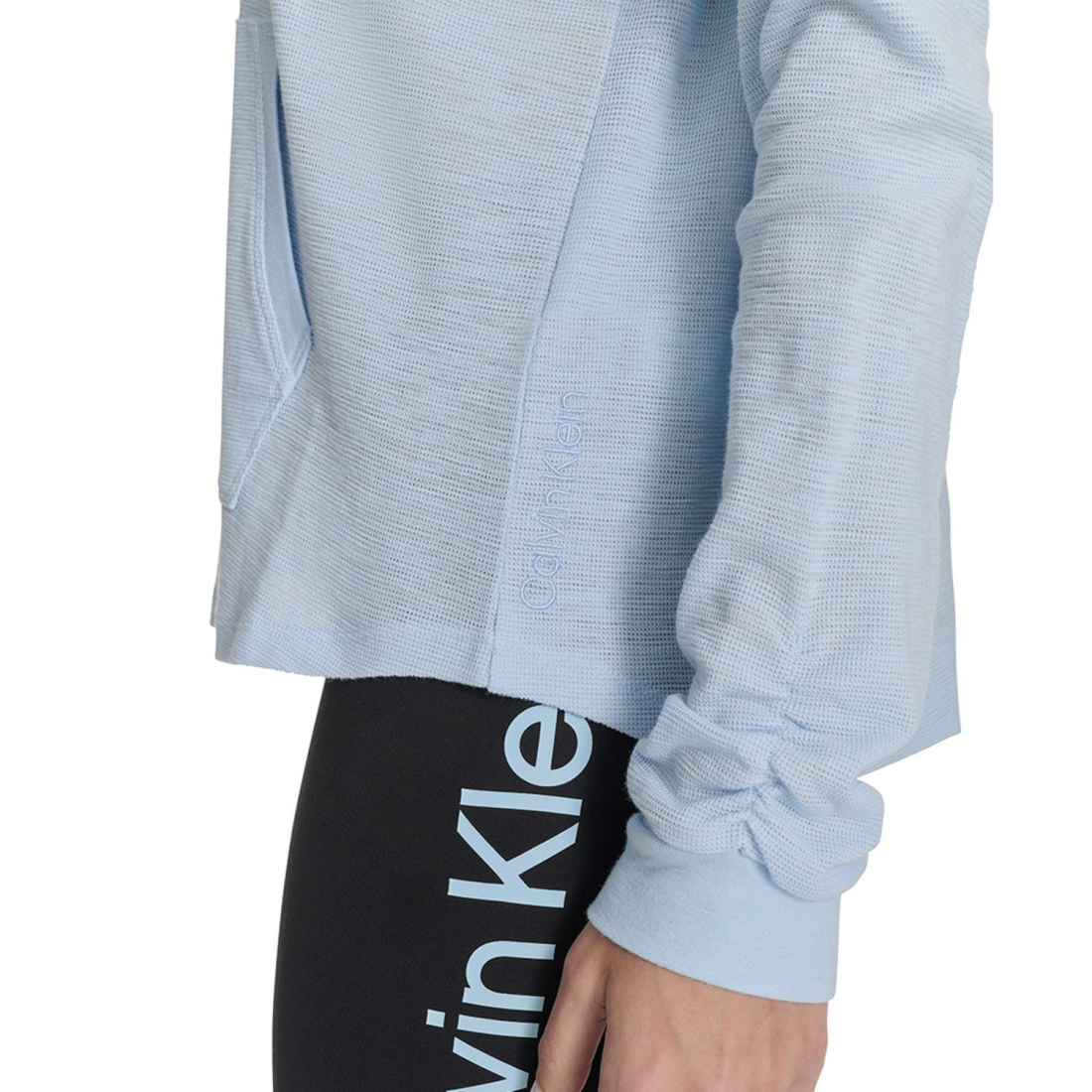 'Ruched-Sleeve Zip Hoodie' pour Femmes