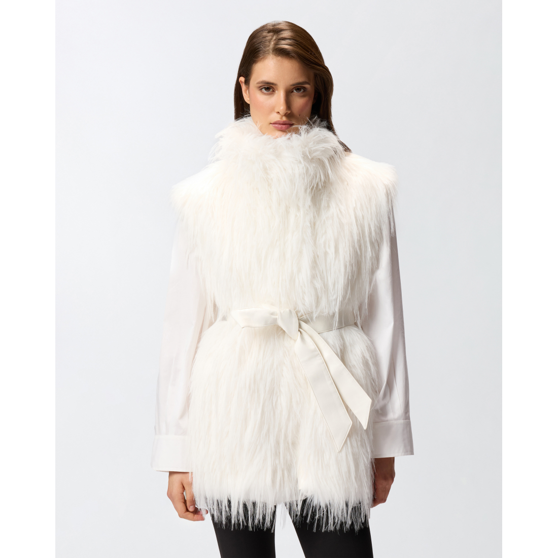 Gilet 'Faux-Fur Belted' pour Femmes