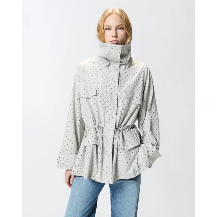 Manteau 'Crystal-Embellished High-Neck' pour Femmes