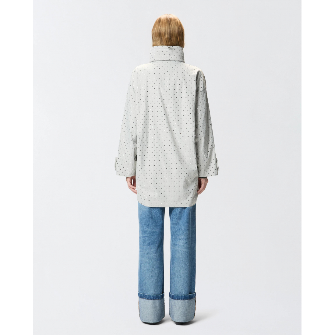 Manteau 'Crystal-Embellished High-Neck' pour Femmes