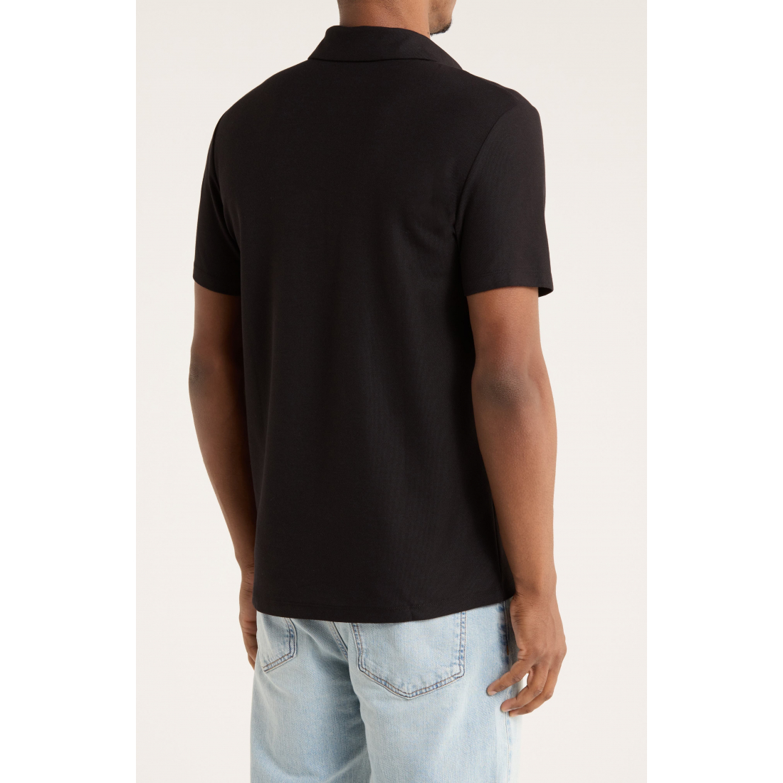 'Contrast Pipe Trim Quarter Zip Polo' pour Hommes