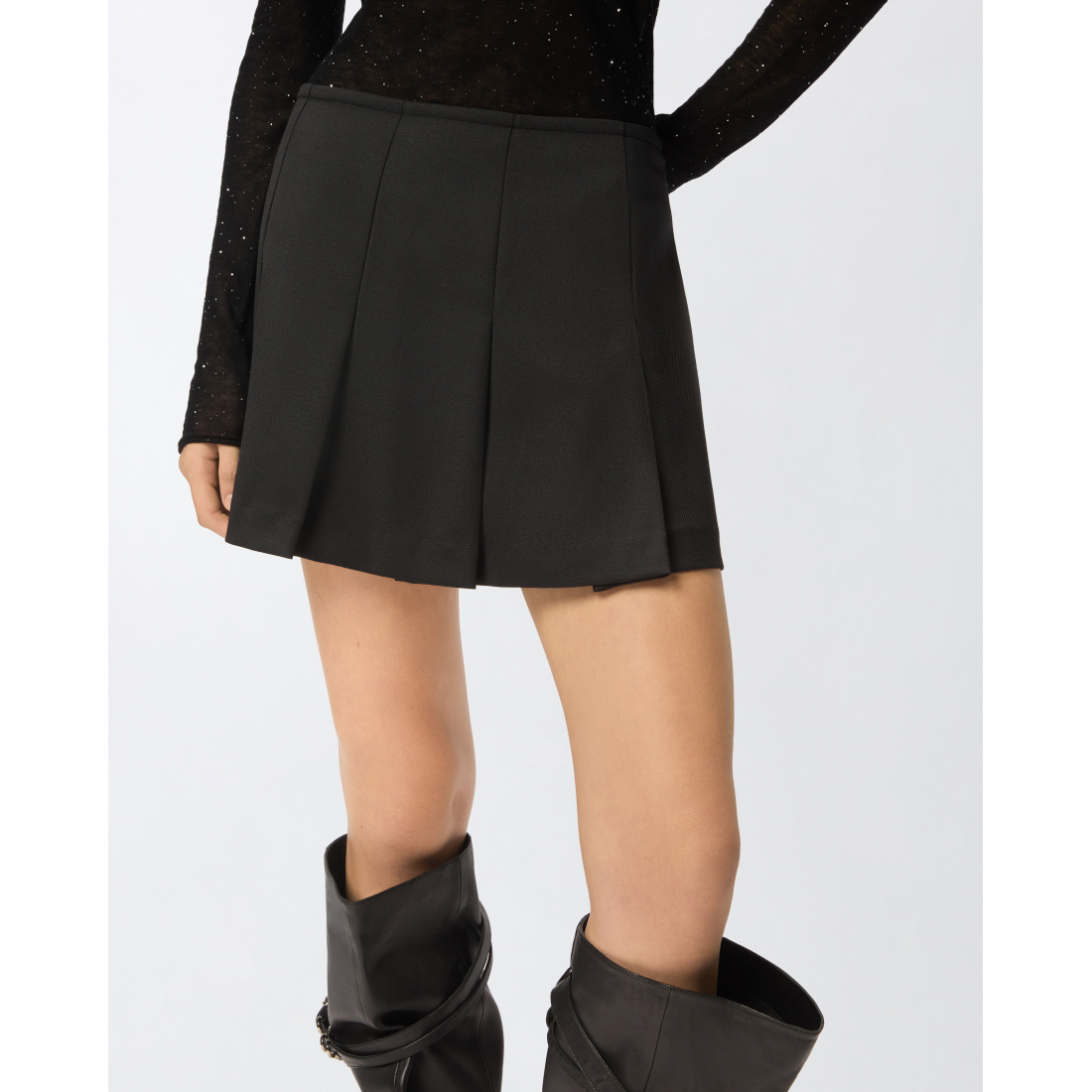 'Pleated-Design' Mini Rock für Damen