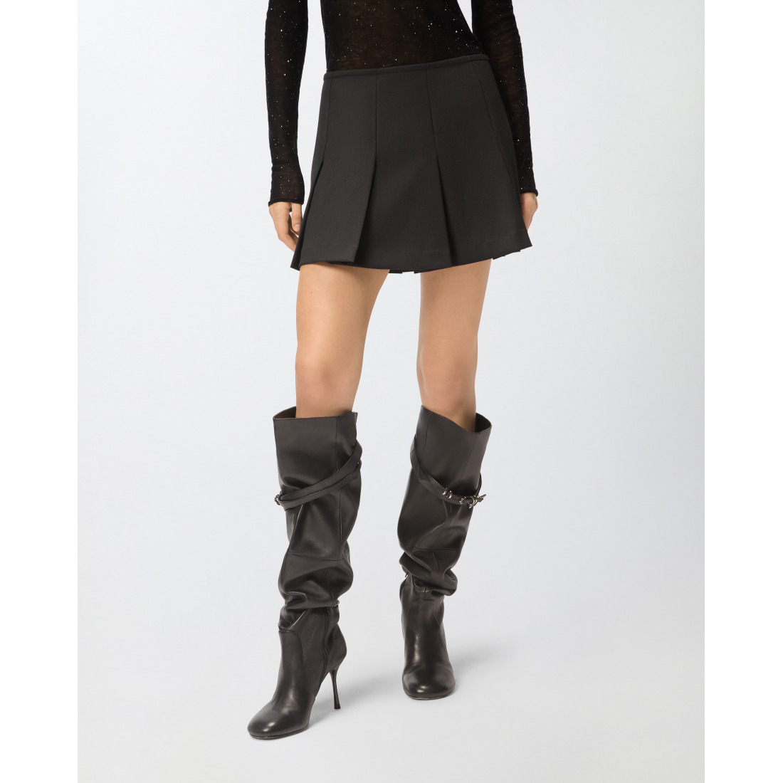 'Pleated-Design' Mini Rock für Damen