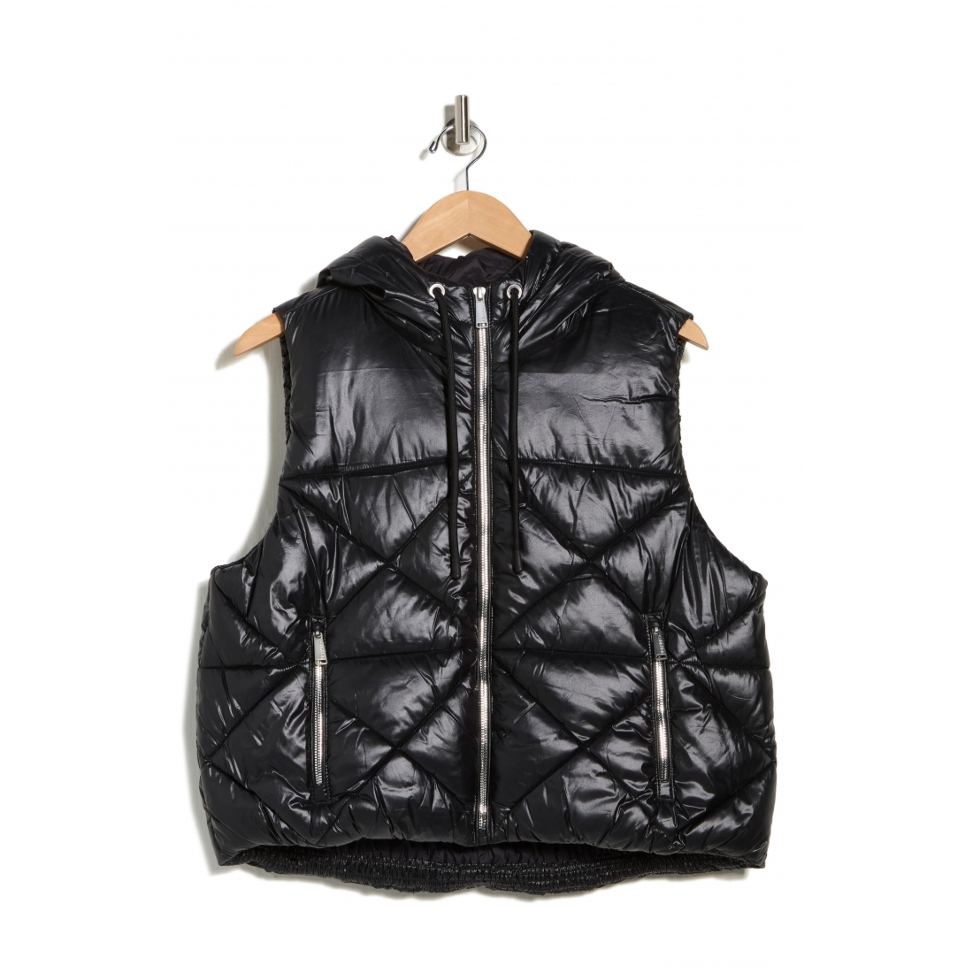 'Hooded Diamond Quilted Vest' pour Femmes