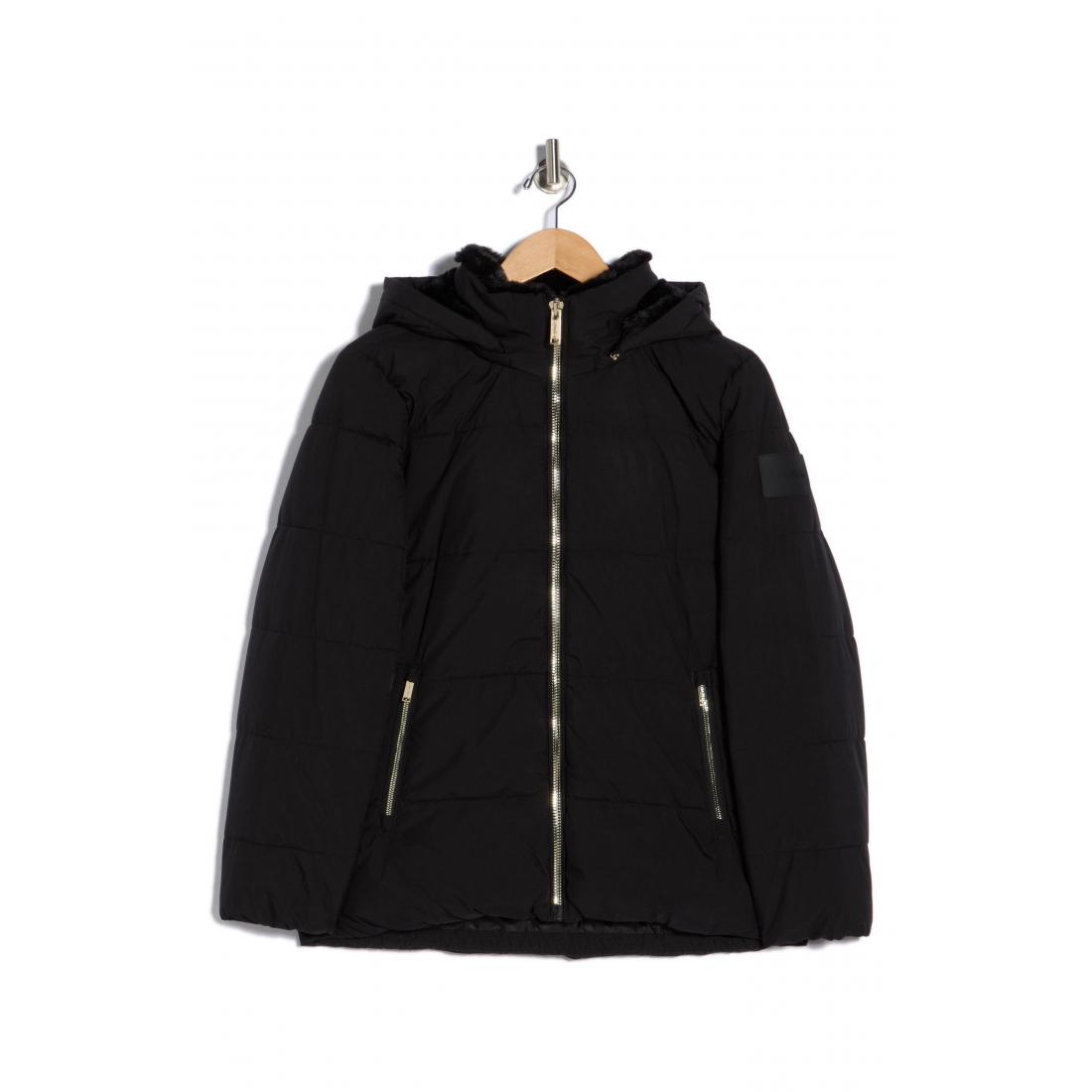 'Faux Fur Lined Hood Puffer Jacket' pour Femmes