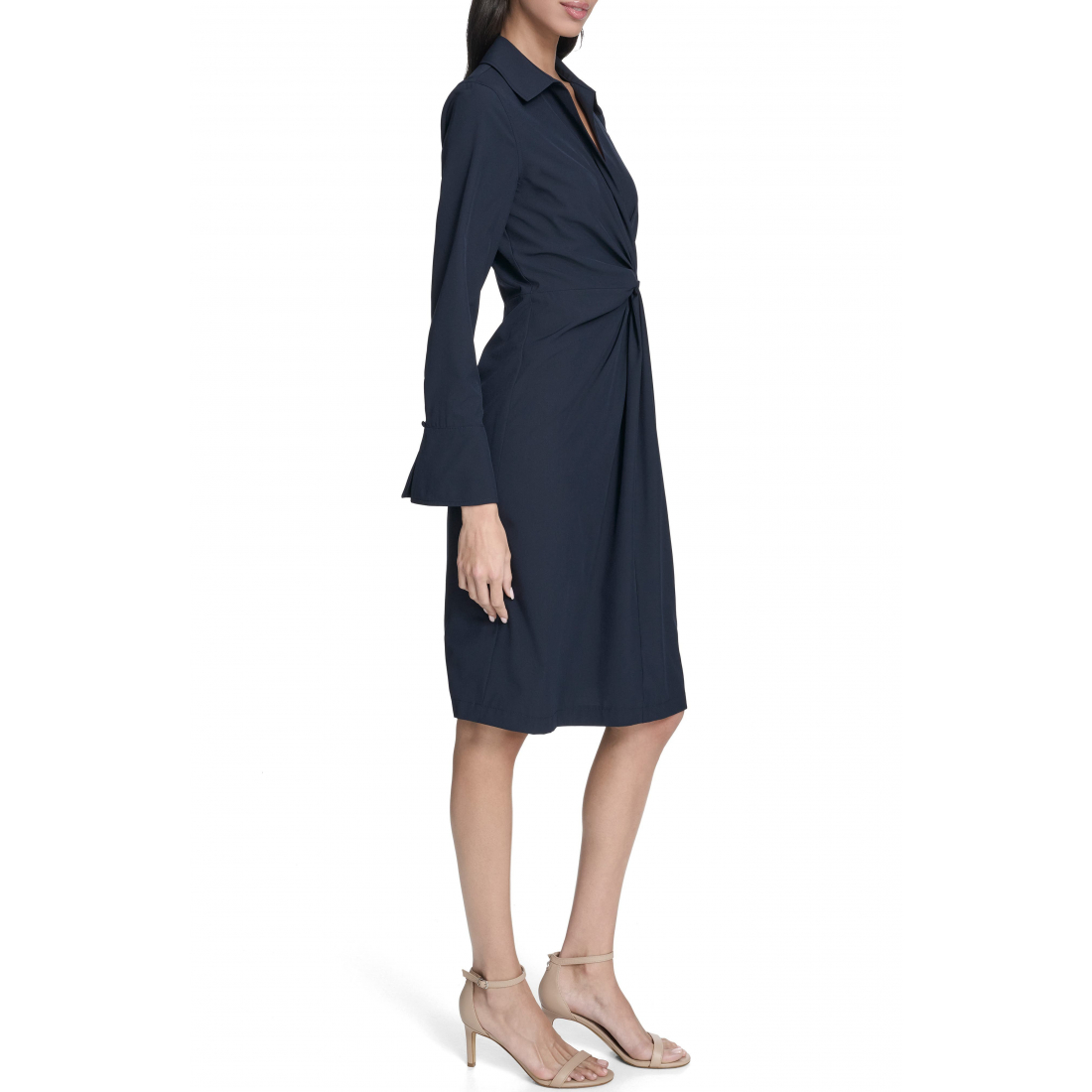 'Front Twist Long Sleeve Sheath Dress' pour Femmes
