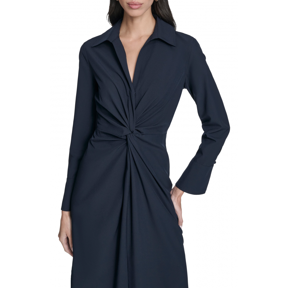 'Front Twist Long Sleeve Sheath Dress' pour Femmes