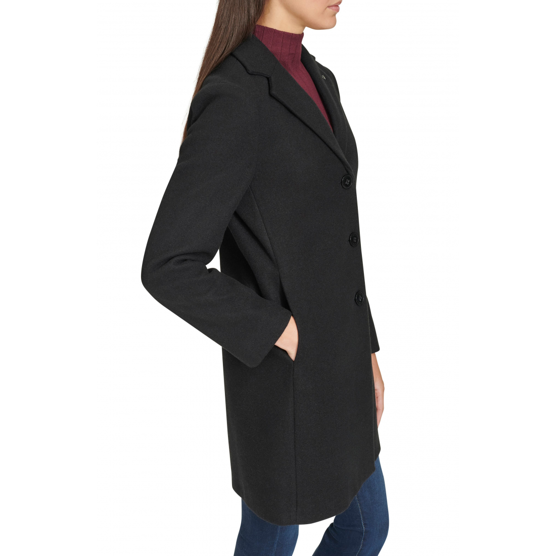 'Classic Notch Lapel Coat' pour Femmes