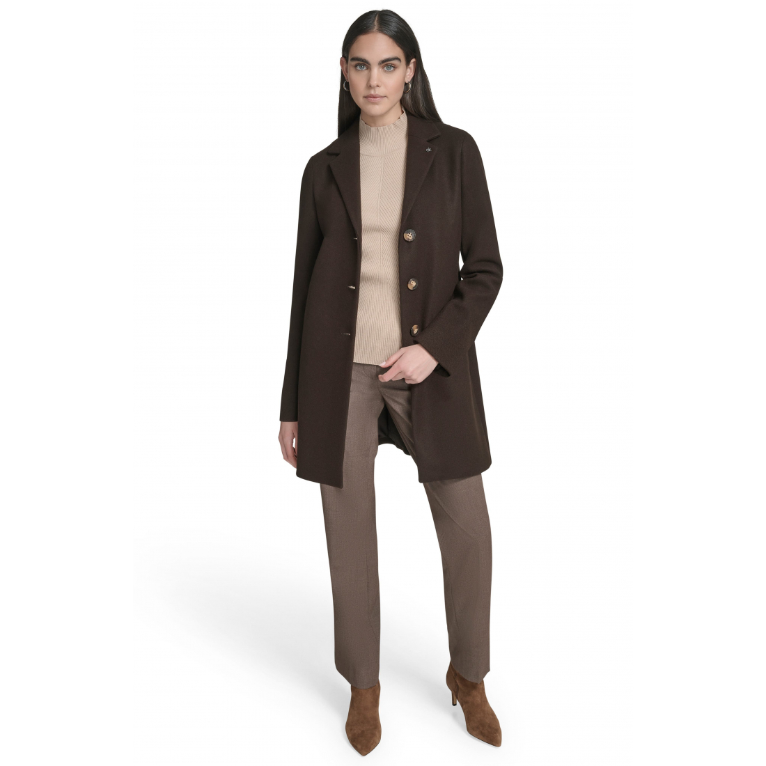 'Classic Notch Lapel Coat' pour Femmes