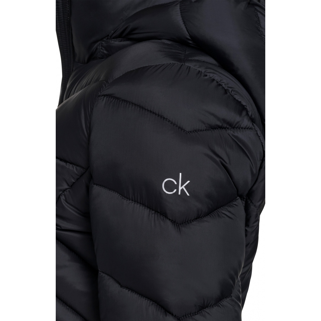 'Water Resistant Chevron Quilted Puffer Jacket' pour Femmes