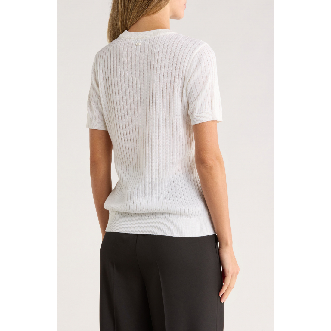 'Rib Short Sleeve Sweater' pour Femmes