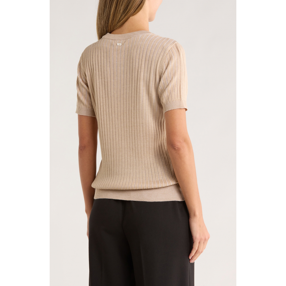 'Rib Short Sleeve Sweater' pour Femmes