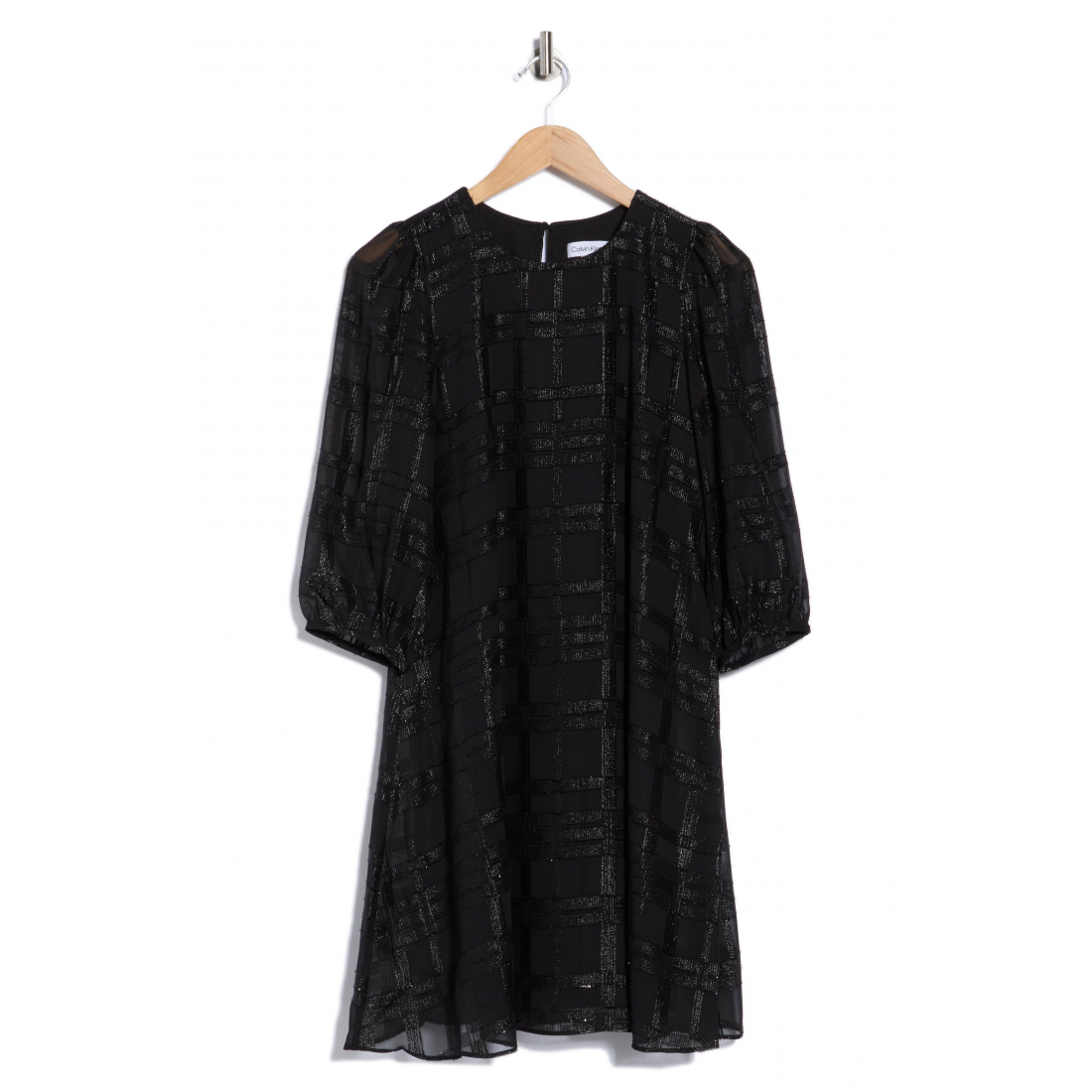 'Metallic Chiffon Shift Dress' pour Femmes