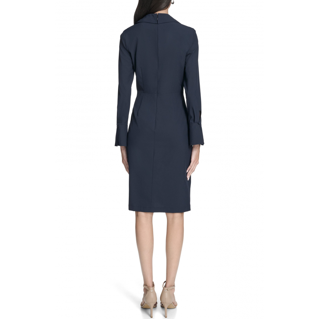 'Front Twist Long Sleeve Sheath Dress' pour Femmes