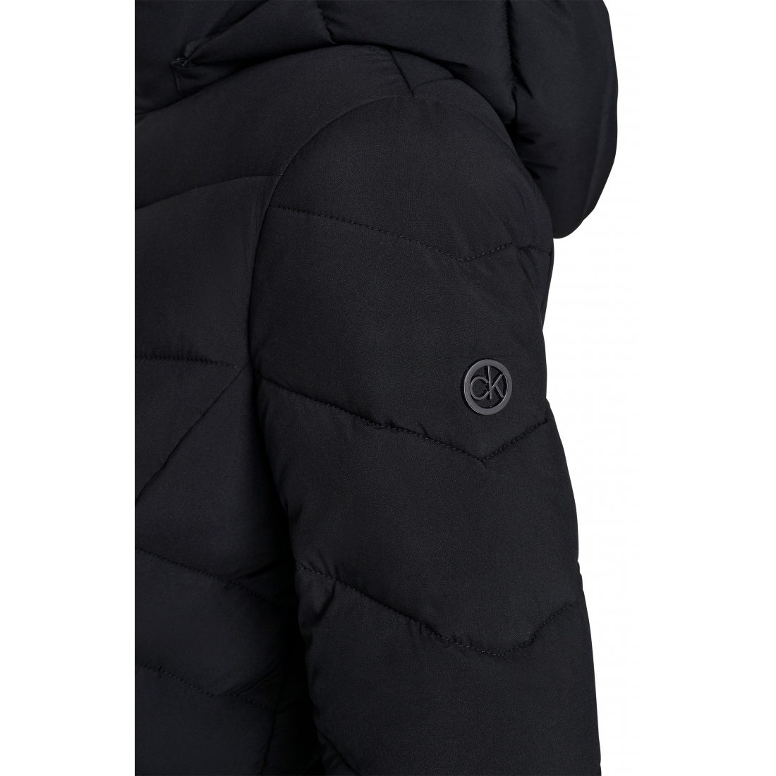 'Water Resistant Chevron Quilted Puffer Jacket' pour Femmes