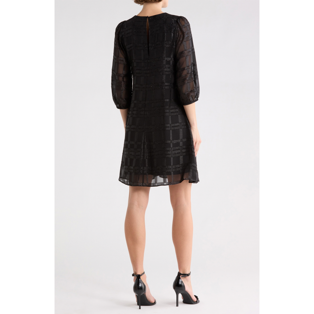 'Metallic Chiffon Shift Dress' pour Femmes