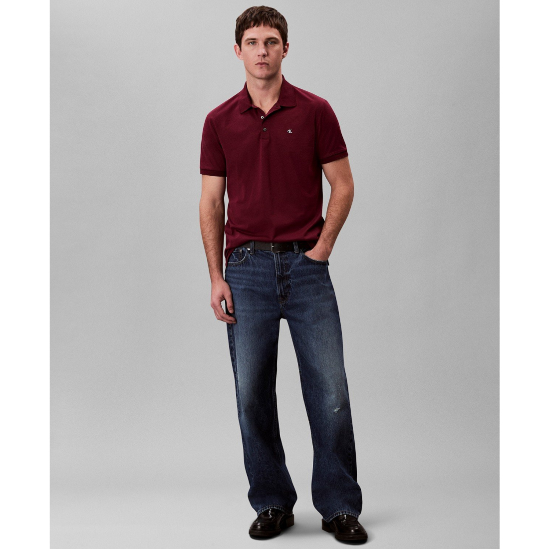 'Regular-Fit Smooth Cotton Monogram Logo Polo Shirt' pour Hommes