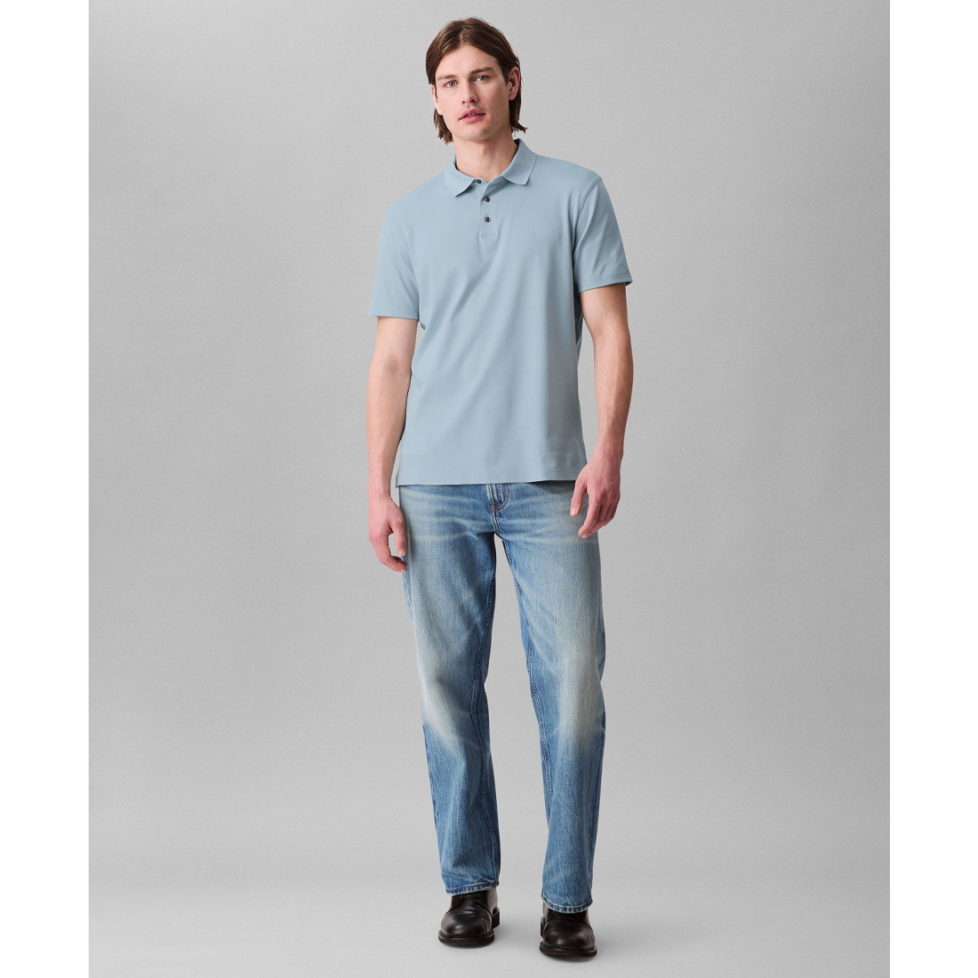 'Regular-Fit Smooth Cotton Monogram Logo Polo Shirt' pour Hommes