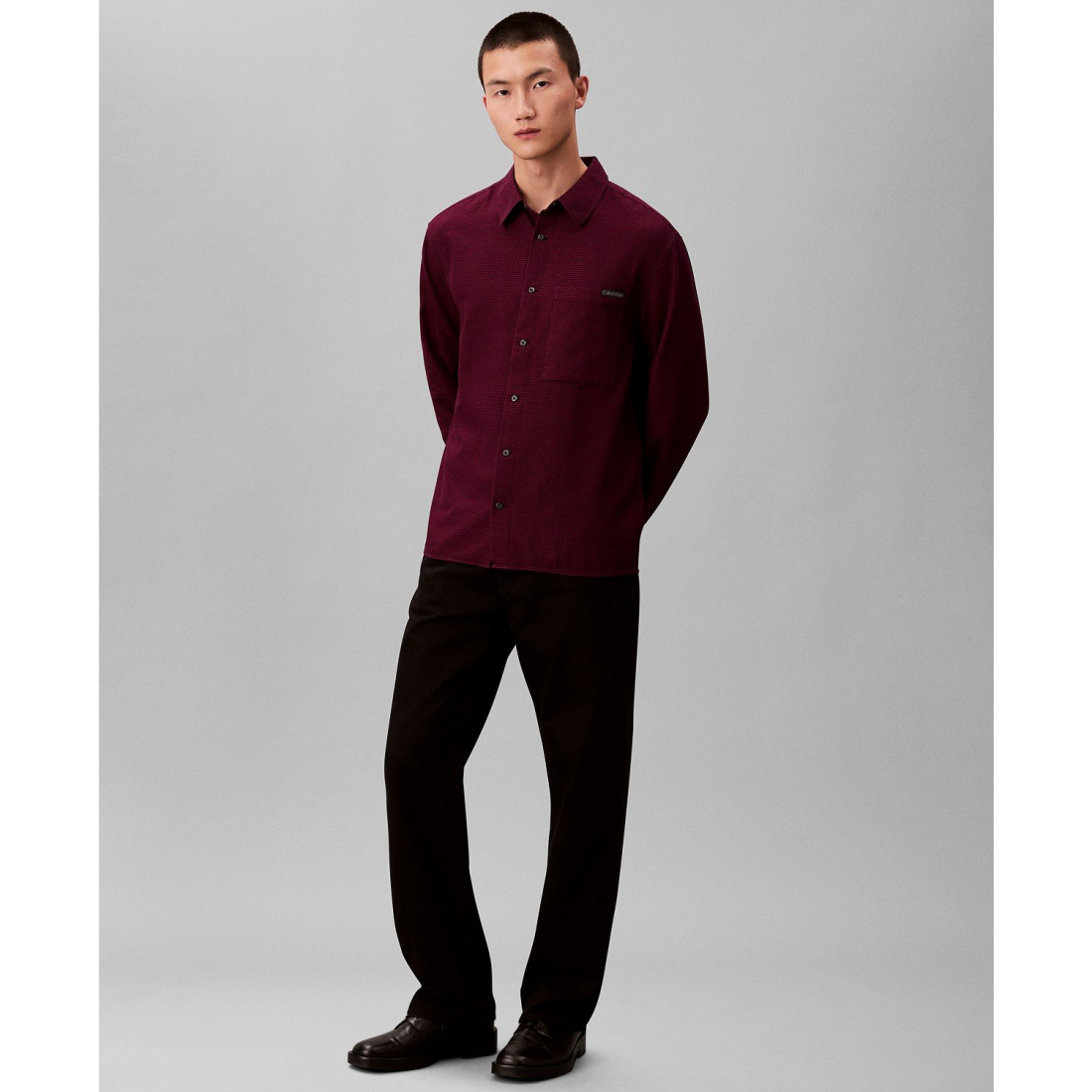 'Classic-Fit Yarn-Dyed Houndstooth Shirt' pour Hommes