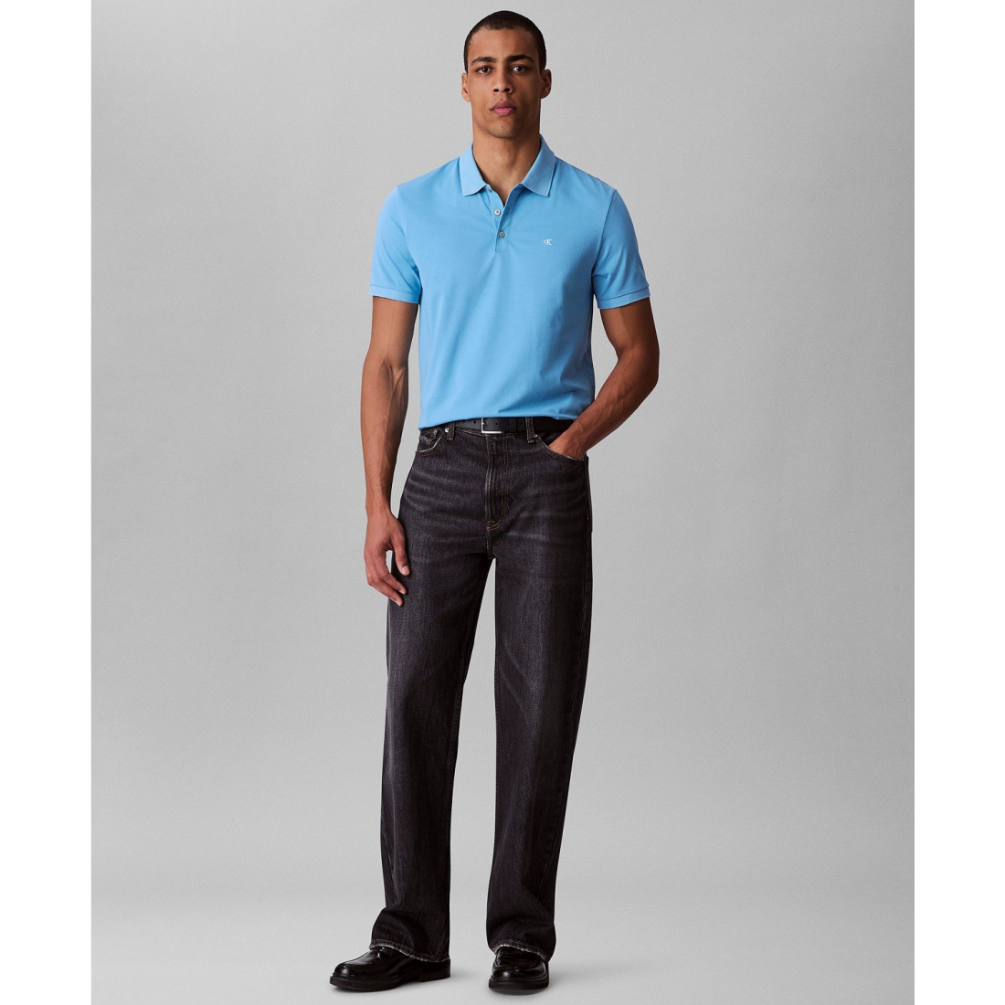 'Regular-Fit Smooth Cotton Monogram Logo Polo Shirt' pour Hommes