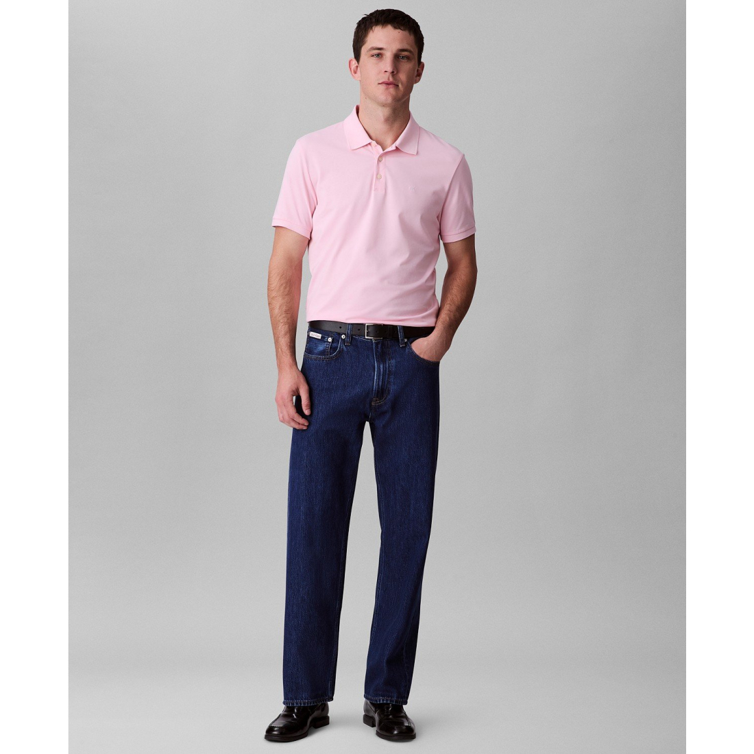 'Regular-Fit Smooth Cotton Monogram Logo Polo Shirt' pour Hommes