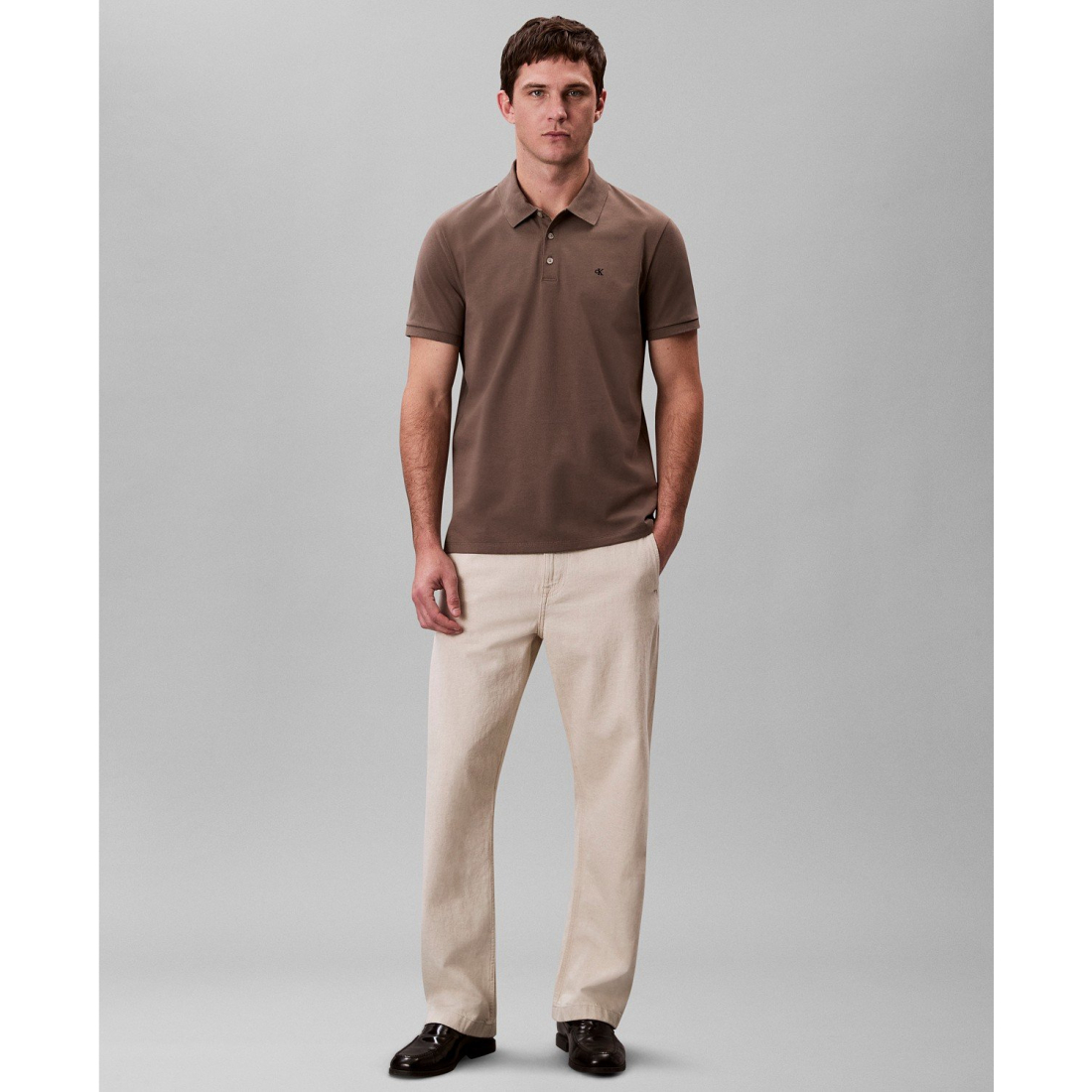 'Regular-Fit Smooth Cotton Monogram Logo Polo Shirt' pour Hommes