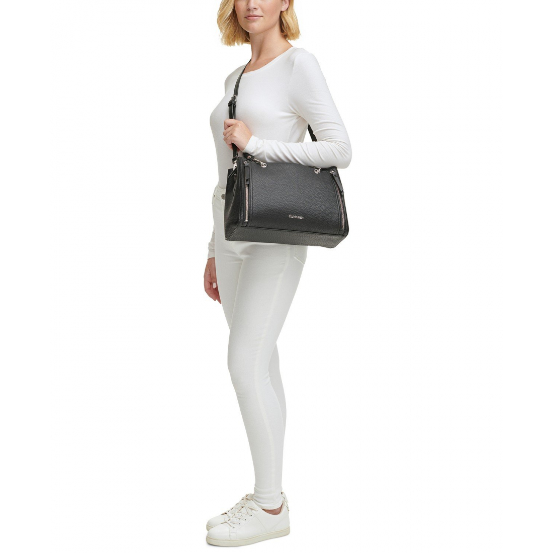 'Garnet Triple Compartment Top Zipper Satchel' pour Femmes