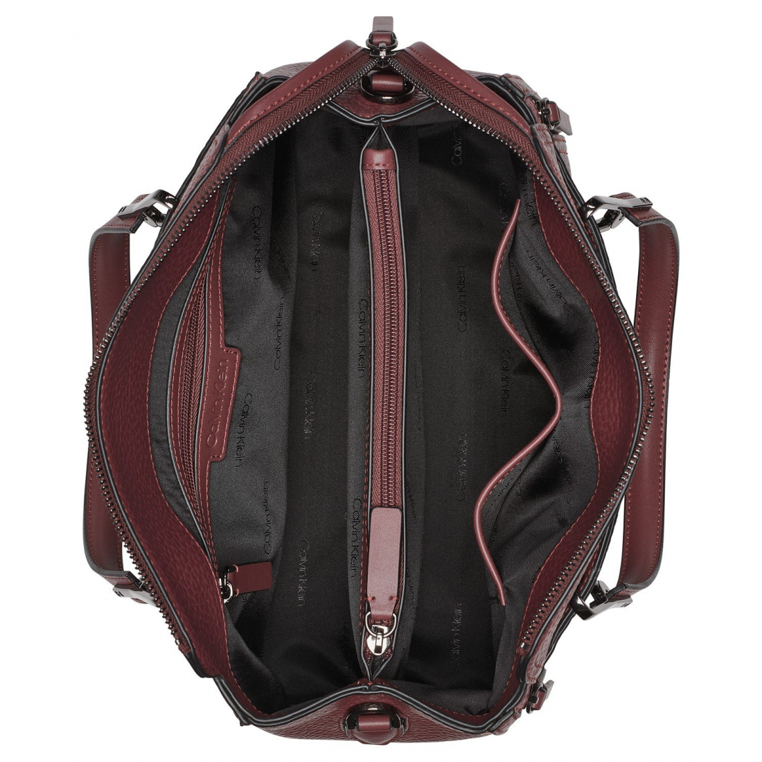 'Garnet Triple Compartment Top Zipper Satchel' pour Femmes