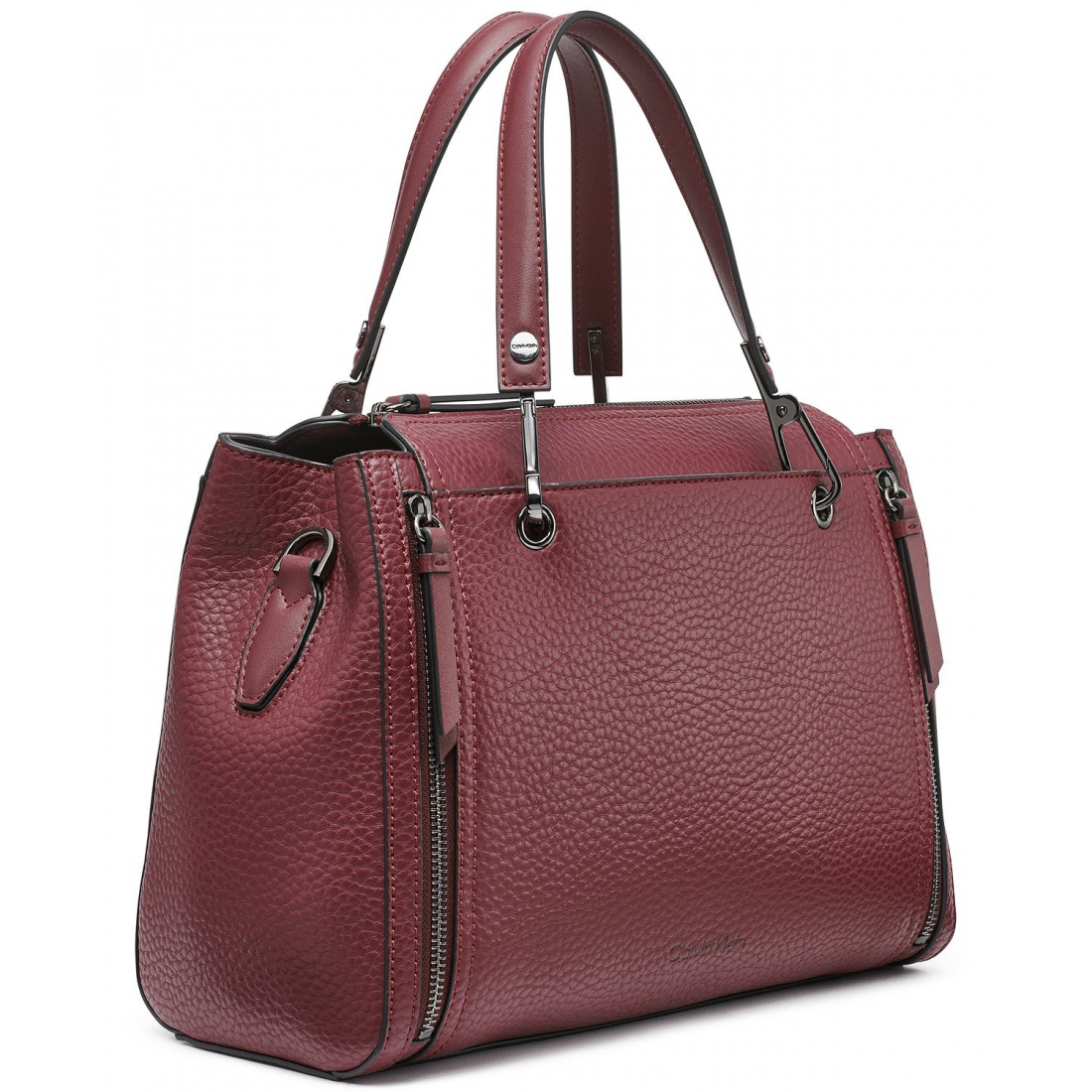 'Garnet Triple Compartment Top Zipper Satchel' pour Femmes