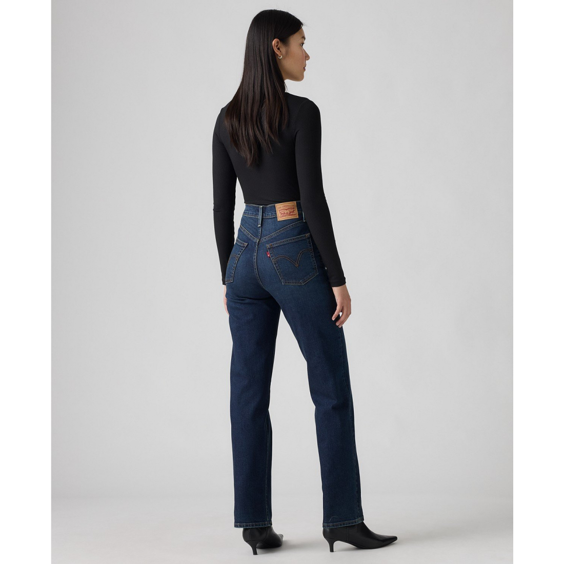 'Ribcage High-Rise Straight-Leg Jeans' pour Femmes