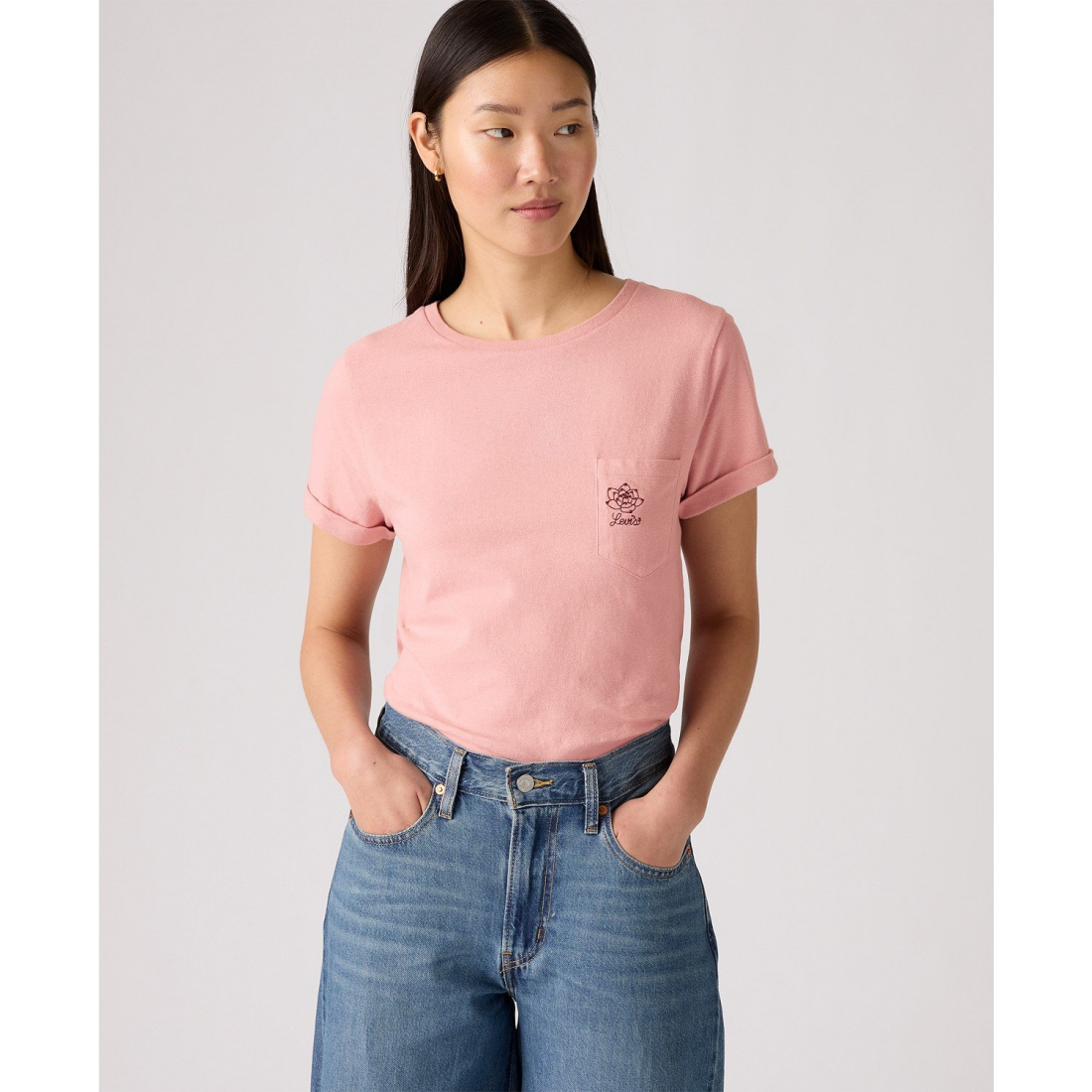 'Margot Cotton Embroidered-Trim T-Shirt' pour Femmes