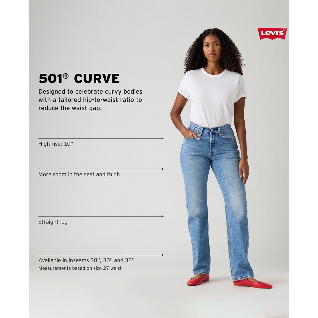 'Levi’s® 501 Curve Straight-Leg High-Rise Jeans' pour Femmes